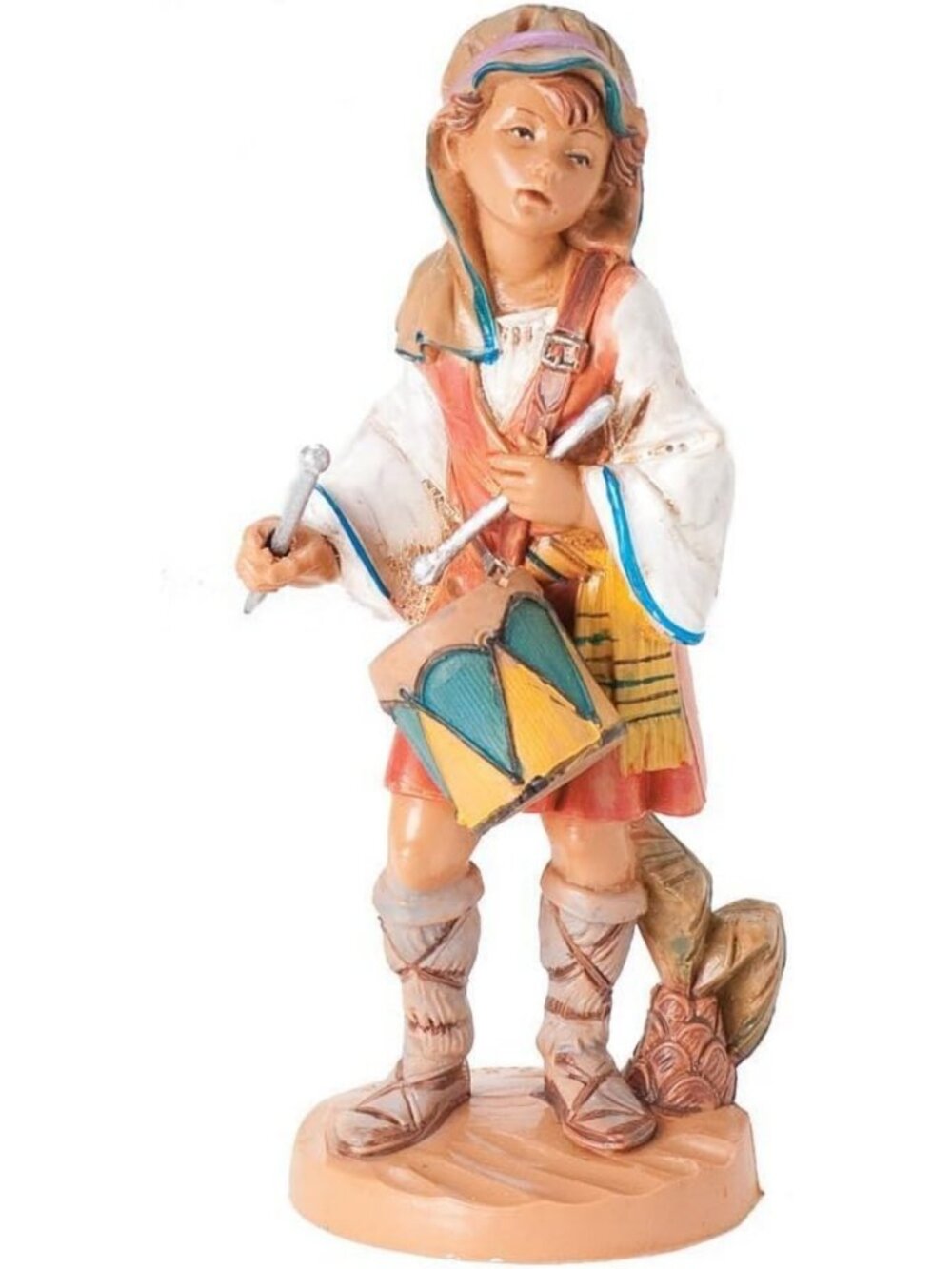 Hand Sculpted 5" Drummer Boy Nativity Figure & Accessories - Shepherds